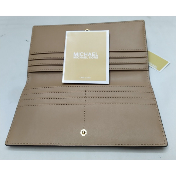Michael Kors Reed Camel Leather Credit Card Bifold Snap Wallet - Brand New $298 - Picture 14 of 16